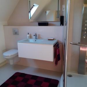 a bathroom with a sink and a toilet at Maison de la Loue" in Saint-Yrieix-la-Perche +20 photos