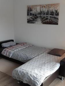 Postel nebo postele na pokoji v ubytování Suite Panoramablick Seefeld