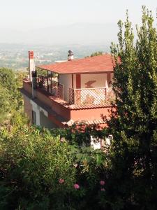 a house on top of a hill with trees at B&b Fabra Casa Mia e non solo in Falvaterra