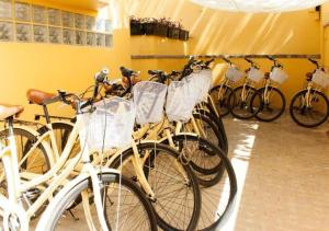 
a row of bicycles parked next to each other at Hotel Boutique Villa Lorena by Charming Stay in Málaga
