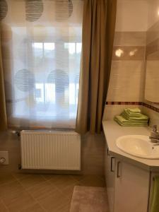 a bathroom with a sink and a window at Apartment Jasmine in Passail