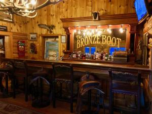 a bar with a sign that reads the brooklyn brewery at Buffalo Valley Ranch in Moran
