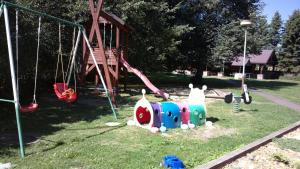un parque infantil con columpio en Penzion Lada, en Nová Bystřice