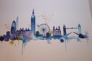 a painting of the city of london and big ben at The Lavenders in Bracknell