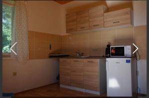 Kuchyň nebo kuchyňský kout v ubytování Apartmány Maruška