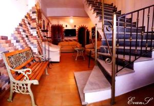 A seating area at EVANS Skiathos