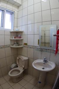 a bathroom with a toilet and a sink at Cuiti B&B in Fenqihu