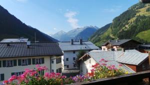 vista su un villaggio con montagne sullo sfondo di Haus Groder a Rauris
