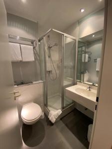 ハンブルクにあるPark Hotel Hamburg Arenaのバスルーム(シャワー、トイレ、シンク付)