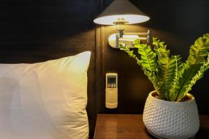 Ένα ή περισσότερα κρεβάτια σε δωμάτιο στο Technopark Hotel