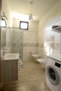 La salle de bains est pourvue d'un lave-linge. dans l'établissement B&B La La Rose, à Piedimonte San Germano