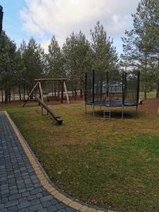 um parque com um baloiço na relva em Namelis su pirtele em Druskininkai