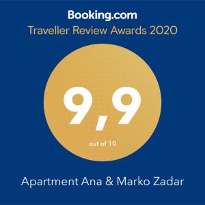 Certifikát, ocenenie alebo iný dokument vystavený v ubytovaní Apartment Ana & Marko