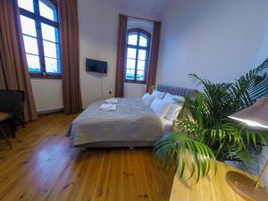 Posteľ alebo postele v izbe v ubytovaní Apartamenty w Wieży