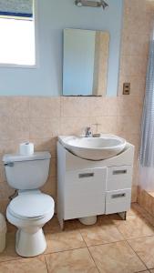 Ванна кімната в Cabaña en parcela de Villarrica