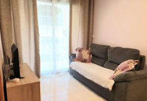 Televízia a/alebo spoločenská miestnosť v ubytovaní Los Locos Beach Apartments