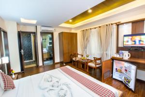Postel nebo postele na pokoji v ubytování Kathmandu Suite Home