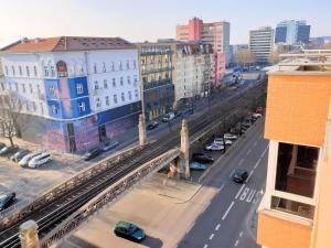 Nespecifikovaný výhled na destinaci Berlín nebo výhled na město při pohledu z penzionu