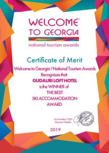 Certifikát, hodnocení, plakát nebo jiný dokument vystavený v ubytování Gudauri Loft Hotel