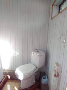 ein Bad mit einem weißen WC in einem Zimmer in der Unterkunft 9 Plus - Orbeli in Orbeli