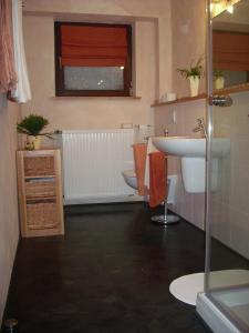 Phòng tắm tại Panorama Ferienwohnungen im Hochsauerland