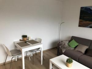 a living room with a couch and a table at Ferienapartment Resi in Willingen