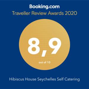 Certifikát, hodnocení, plakát nebo jiný dokument vystavený v ubytování Hibiscus House Seychelles Self Catering