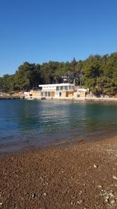 a building on the shore of a body of water at Animari Apartments in Stari Grad