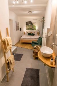 Posteľ alebo postele v izbe v ubytovaní Charming 45m2 Apartment in Heart of Graz
