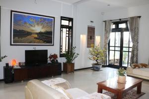 sala de estar con sofá y TV en Green CoCo HomeStay, en Hoi An