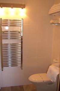 a bathroom with a toilet and a window at Ash Farm Country House in Little Bollington