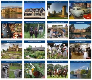 Rio Stratford-Upon-Avon في ستراتفورد أبون آفون: ملصق بصور بيوت وحيوانات مختلفه
