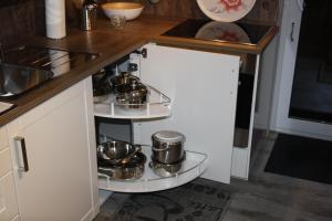 Kuchyň nebo kuchyňský kout v ubytování Ferienwohnung Elbkoje