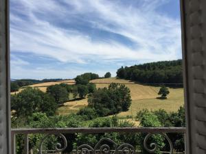 a view of a field from a window at Chambres chez l'habitant et table d'hôtes Crocq "le vieil hôtel" in Crocq
