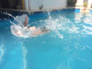 un grupo de personas nadando en una piscina en Hotel Ibiza en Villa Gesell