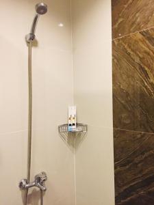 a shower with a shower head in a bathroom at MAISON HOTEL in Cauayan City