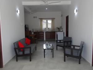 Area soggiorno di Amssler Beach Stay
