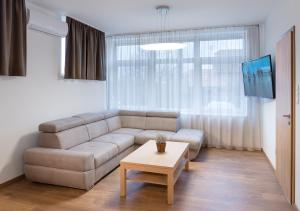 A seating area at Deluxe Apartman Visegrád