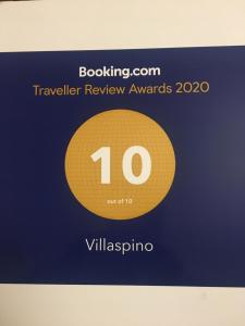 Certifikát, ocenenie alebo iný dokument vystavený v ubytovaní Villaspino