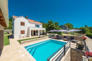 a villa with a swimming pool and a house at Villa Novak in Čilipi