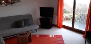 Ruang duduk di Ferienwohnung Ackermann
