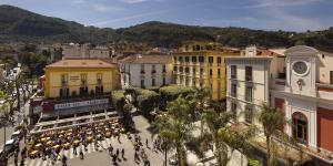 an aerial view of a city with buildings at B&B Verù in Sorrento