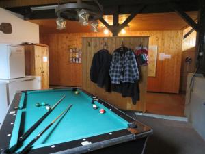 a pool table in a room with a pool table at Theeshof in Soltau