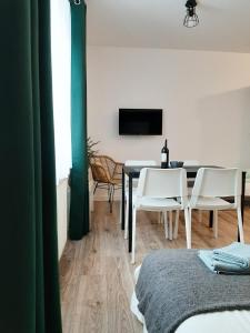 Televízia a/alebo spoločenská miestnosť v ubytovaní ForRest Apartment Krynica
