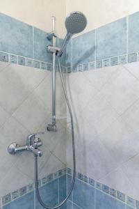 łazienka z prysznicem z głowicą prysznicową w obiekcie Nicoleta w Rzymie