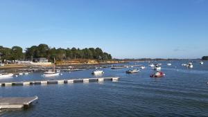 a group of boats floating on a body of water at studio 2 personnes entre campagne et plages in Questembert