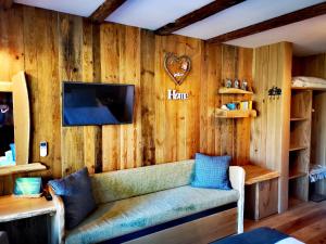 TV a/nebo společenská místnost v ubytování Ribno Alpine Hotel