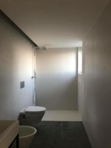 Baño blanco con aseo y lavamanos en CASA QTA. STA. CRUZ-RÉGUA en Peso da Régua