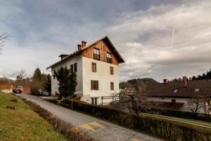 a house on the side of a road at Studio Sergio in Bled