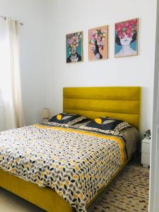 Кровать или кровати в номере The New luxury appart In la Marsa Beach